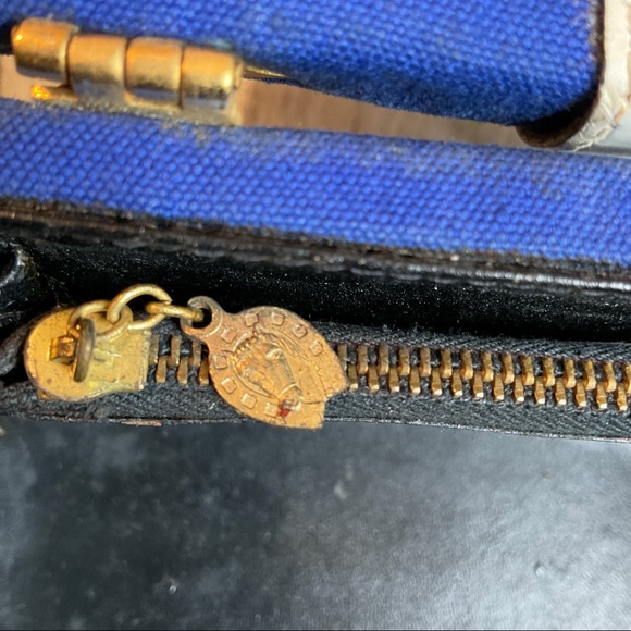 Vintage 1950s Tano Fabric and Leather Box Purse - Picture 12 of 15